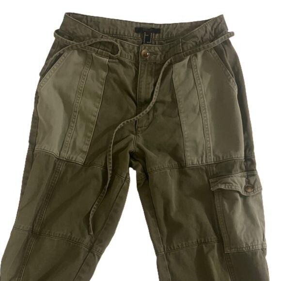 Forever 21 Green Color Block Cargo Pants Snap Button Bottoms Womans, 28x24 - Picture 3 of 8